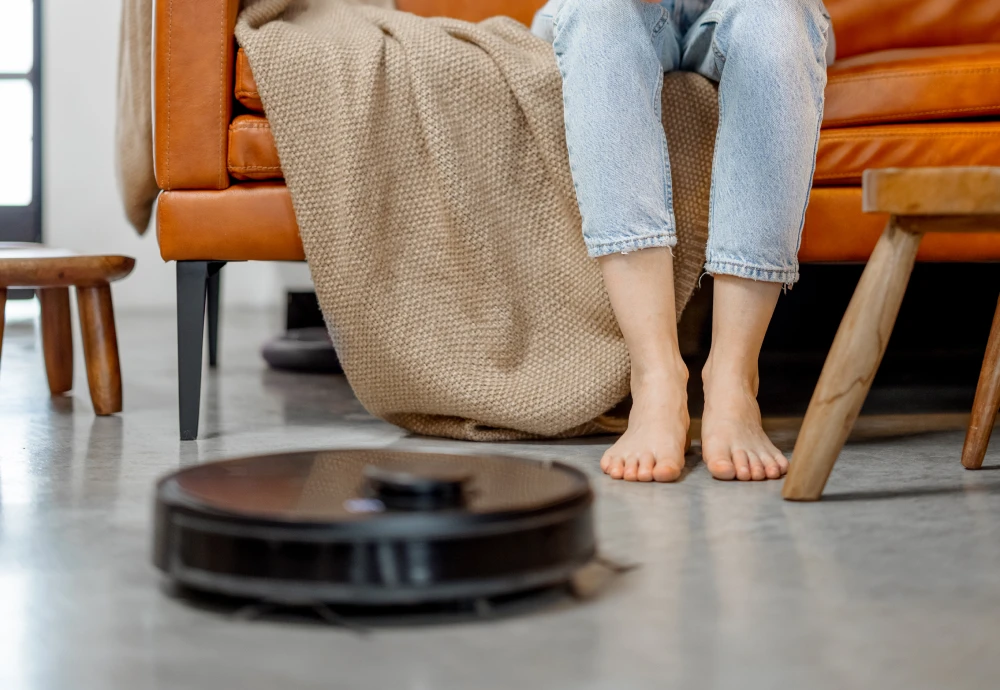 robot vacuum cleaner on carpet